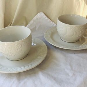 Fruit De Blanc Teacup and Saucer, set of 2